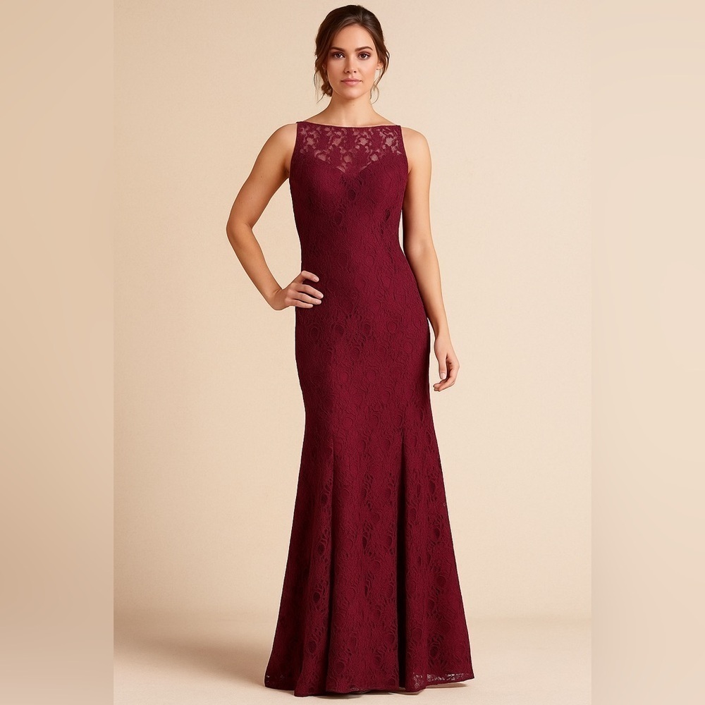 Mori Lee MOB Formal Gown Embroidered Floral Lace Wedding Evening-wear womens 8